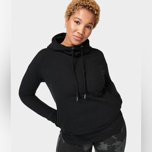Sweaty Betty Luxe Made In Italy Black Hoodie Sweatshirt Women’s Size Medium